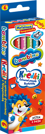 Kredki Bambino JUMBO 6kol+zastr.