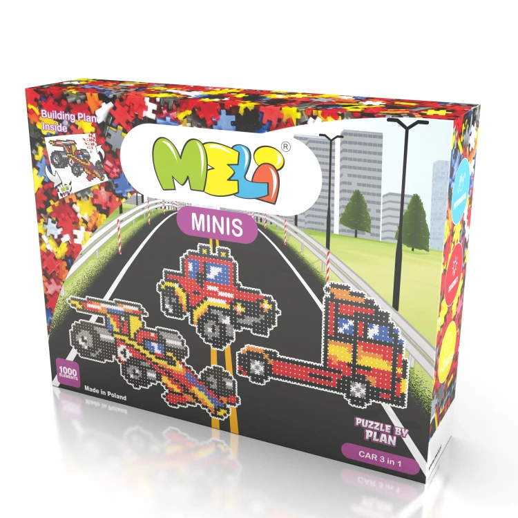 Meli Minis Car 3in1 1000szt