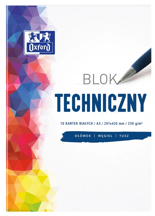 Blok Techniczy A3/10K biały 250g - Oxford
