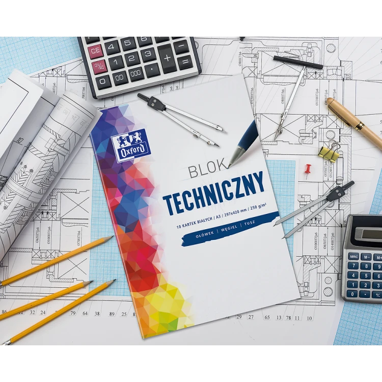 Blok Techniczy A3/10K biały 250g - Oxford
