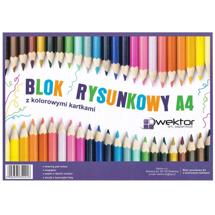 Blok rysunkowy A4/16K kolorowy 80G - Wektor