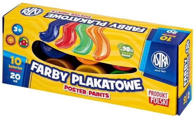FARBY PLAKATOWE10Kolorów 20ml Standard - Astra