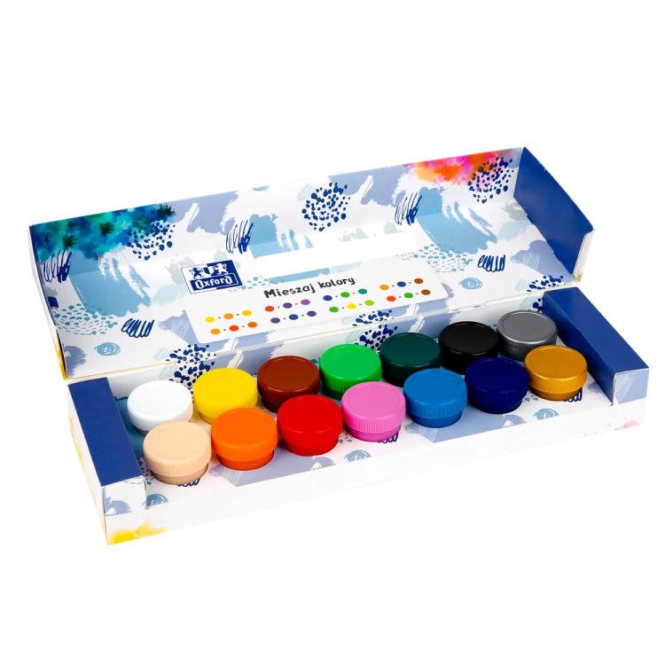 Farby plakatowe 12kolorów +2 gratis 20ml - Oxford