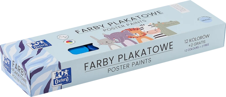 Farby plakatowe Kids 12+2kolory 20ml - Oxford