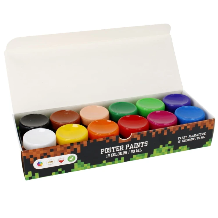 Farby plakatowe 12kol. 20ml Pixel Game - Starpak