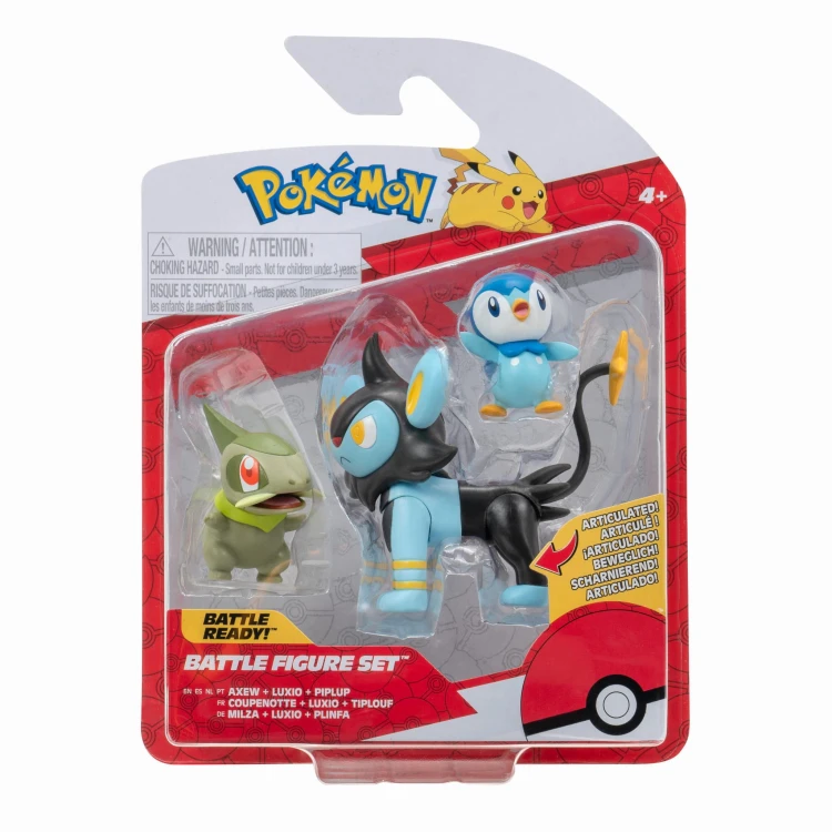 Pokemon figurka 3pak Axew + Luxio + Piplup - Jazwaress