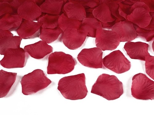 Płatki róż w woreczku bordo 500szt - Party Deco