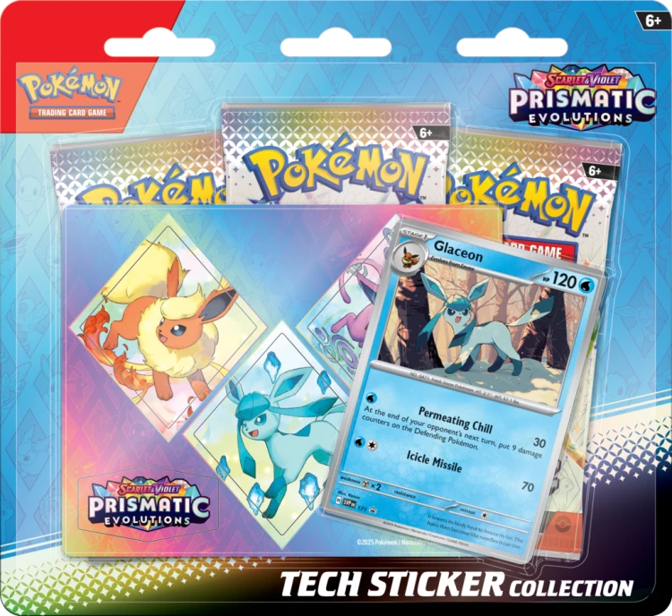 Pokémon TCG: Scarlet & Violet -Prismatic Evolutions - Tech Sticker KOMPLET 3 WZORÓW