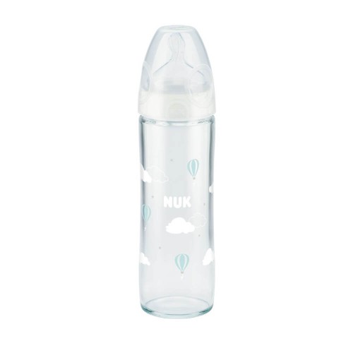 NUK butelka szklana 240ml ze smoczkiem 0-6msc biała.jpg