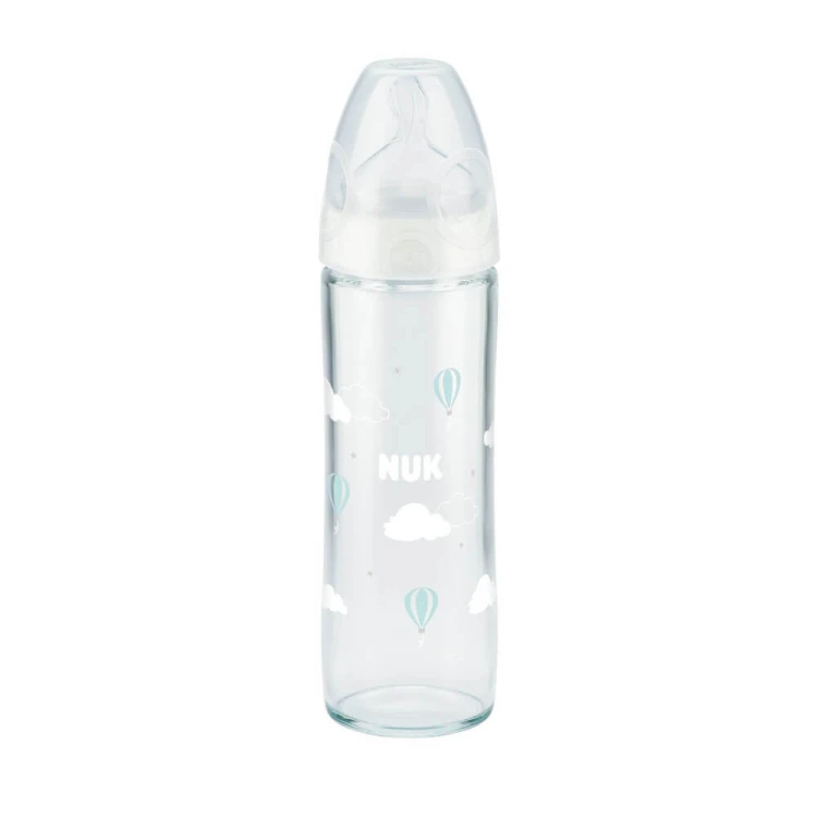 NUK butelka szklana 240ml ze smoczkiem 0-6msc biała.jpg