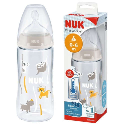 NUK butelka antykolkowa 300ml z smoczkiem i czujnikiem temperatury 0-6msc .jpg
