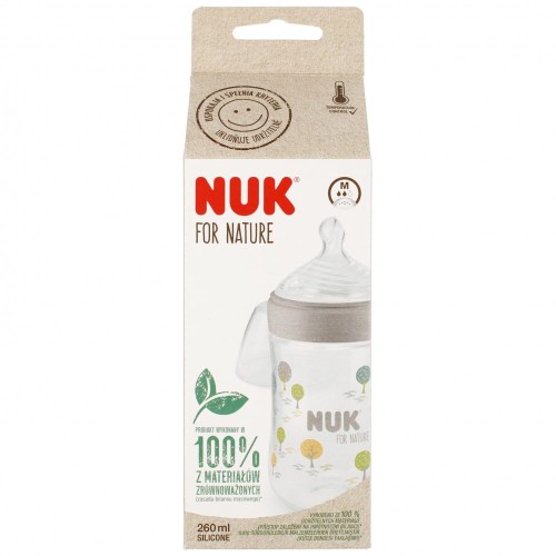 NUK butelka 260ml roz. M For Nature popielata MrPuggy.jpg