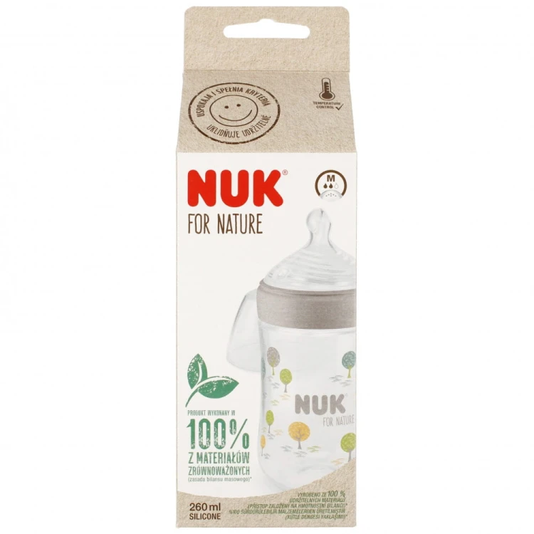NUK butelka 260ml roz. M For Nature popielata MrPuggy.jpg