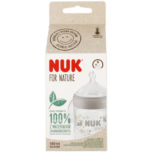 NUK butelka 150ml roz. S For Nature popielata.jpg