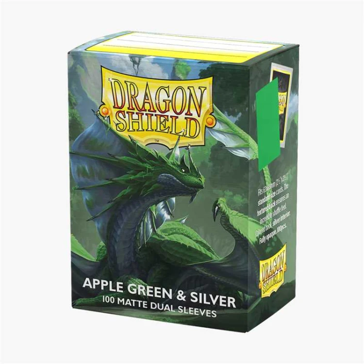 Dragon Shield Dual Matte Sleeves - Apple Green & Silver (100 Sleeves).jpeg