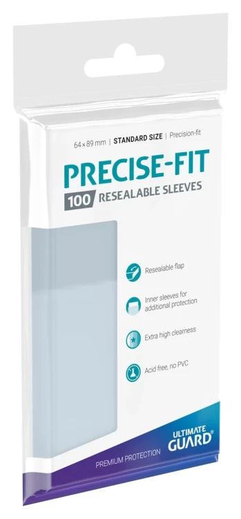 Ultimate Guard Precise-Fit Sleeves Standard Size (100) - Resealable.webp