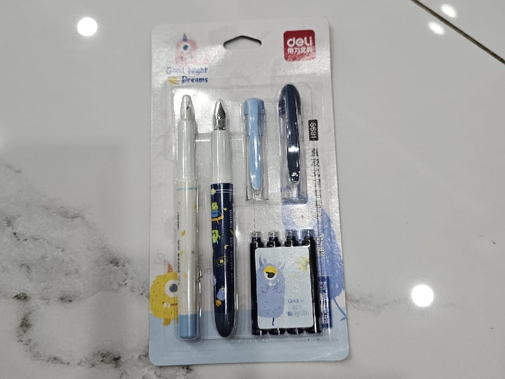 Pióro niebieskie + naboje Deli