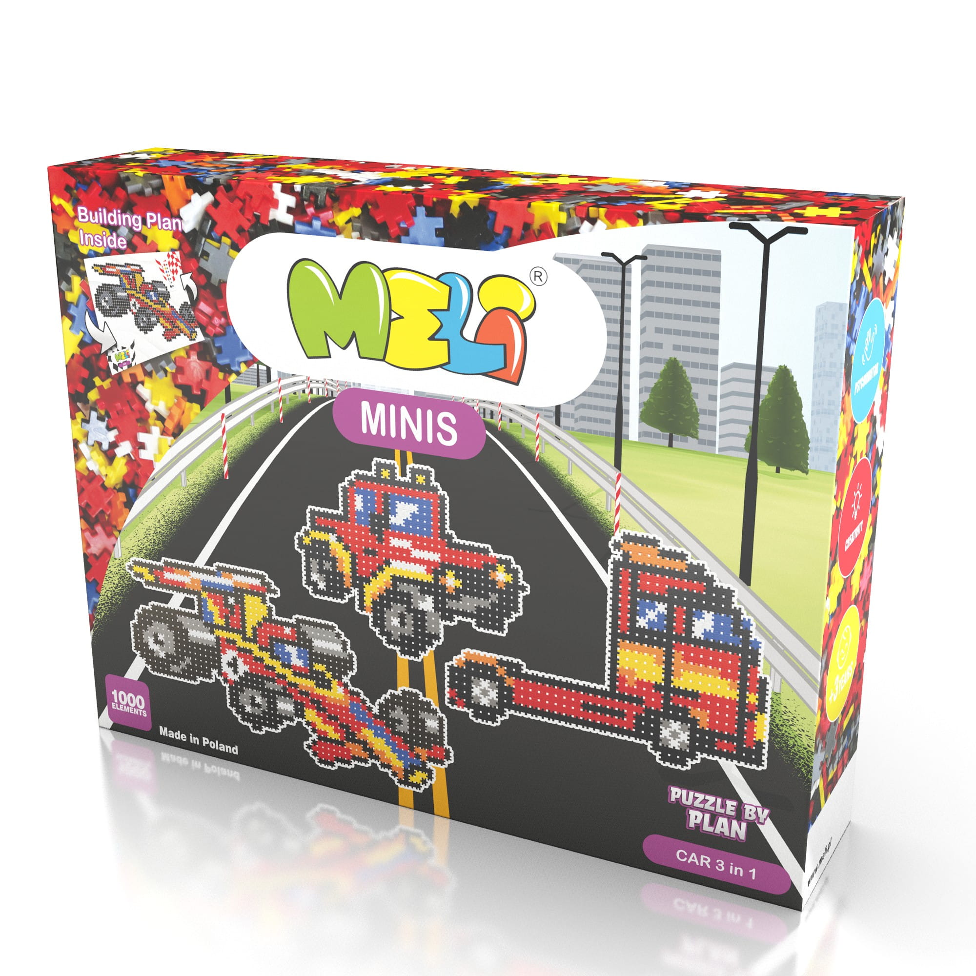 Meli Minis Car 3in1 1000szt