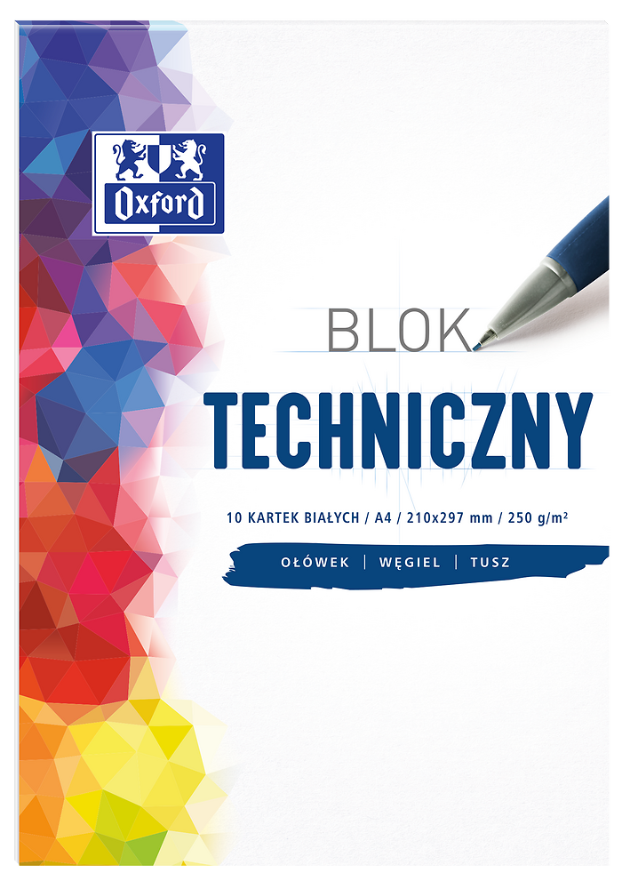 Blok Techniczny Biały A4/10K 250g - Oxford