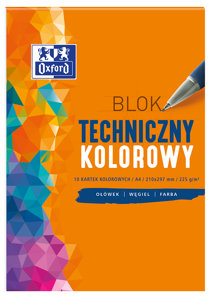 Blok Techniczny kolorowy A4/10K 225g - Oxford