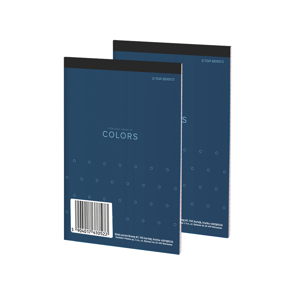 Blok notatnikowy A7/100K Colors - TOP2000