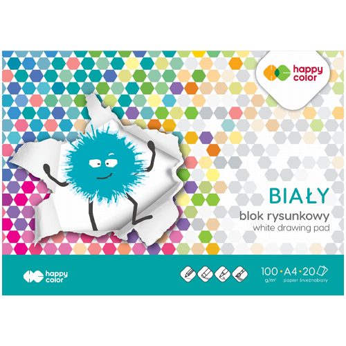 Blok rysunkowy A4/20K biały 100g - Happy Color