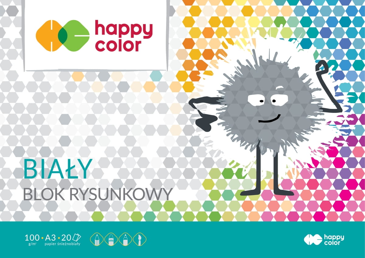 Blok rysunkowy A3 biały 20k 100g - Happy Color