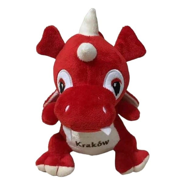 Pluszowy Smok Kraków 26cm czerwono kremowy