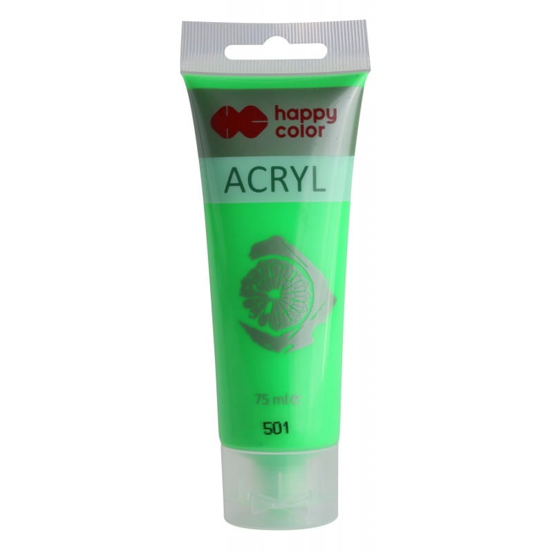Farba akrylowa Fluo 75ml zielona nr.501  - Happy Color MrPuggy.jpg