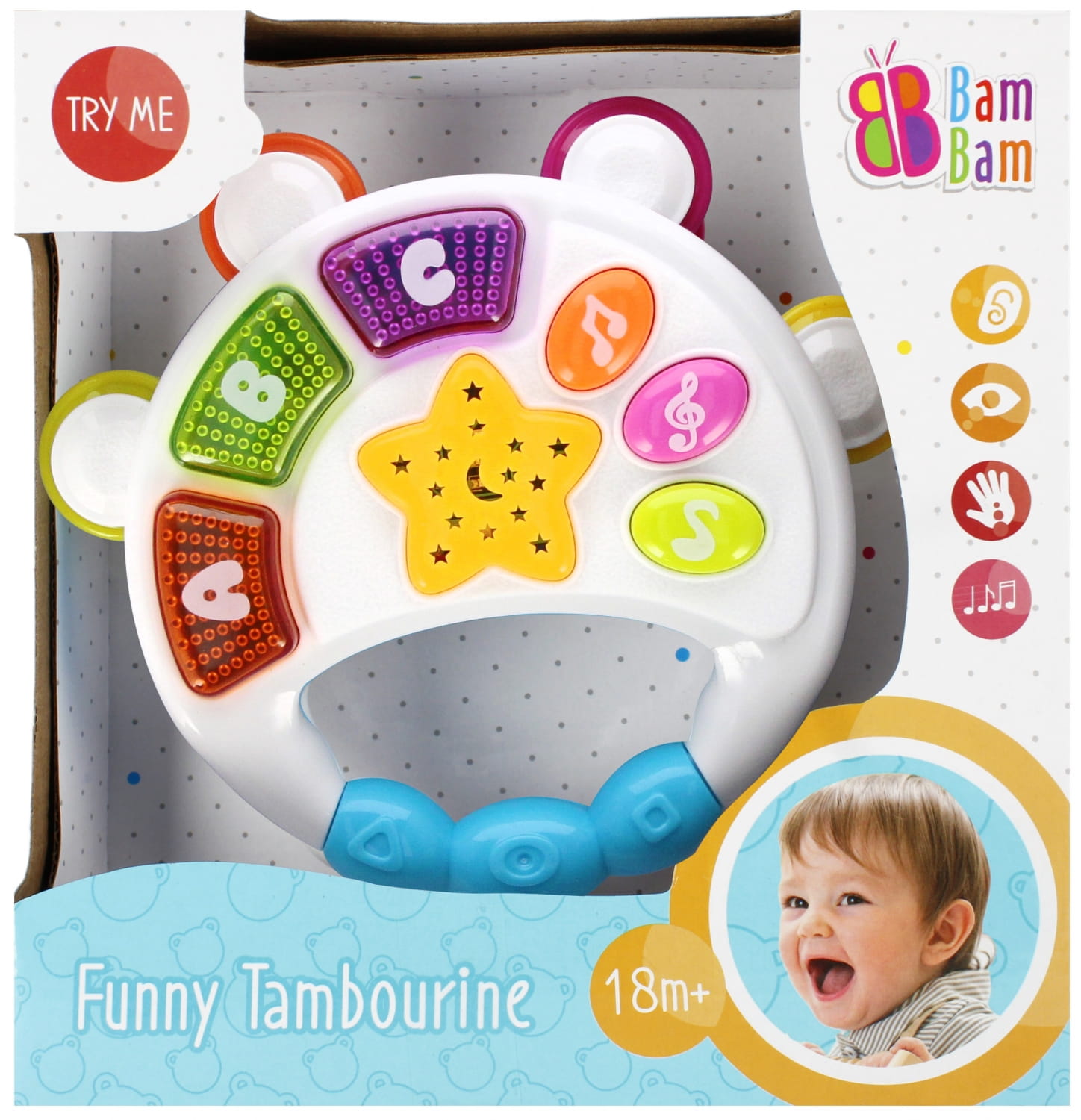 Zabawka interaktywna muzyczny tamburyn - Bam Bam MrPuggy.jpg