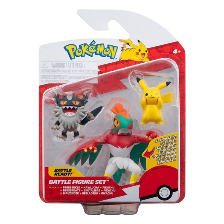 Pokemony – Zestaw 3 figurek: Pikachu, Perrserker, Hawlucha