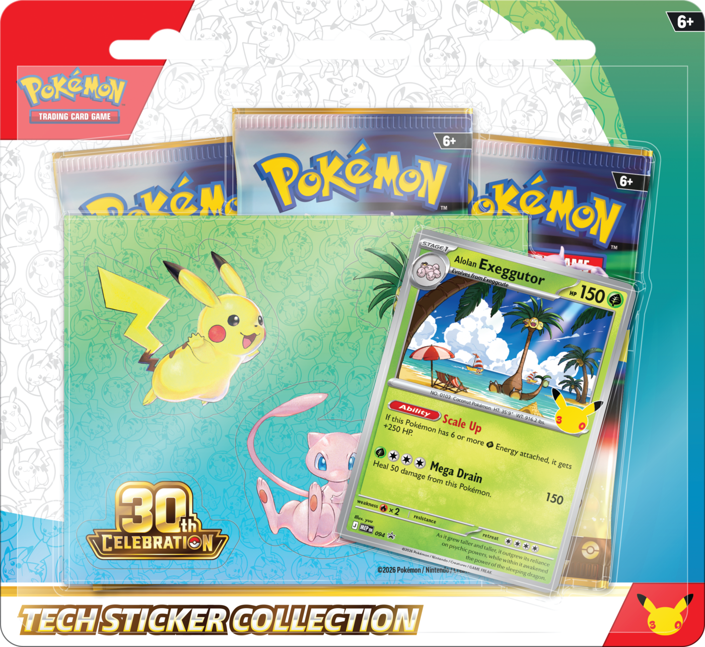 Pokémon TCG 30th Celebration Tech Sticker Collection Alolan Exeggutor