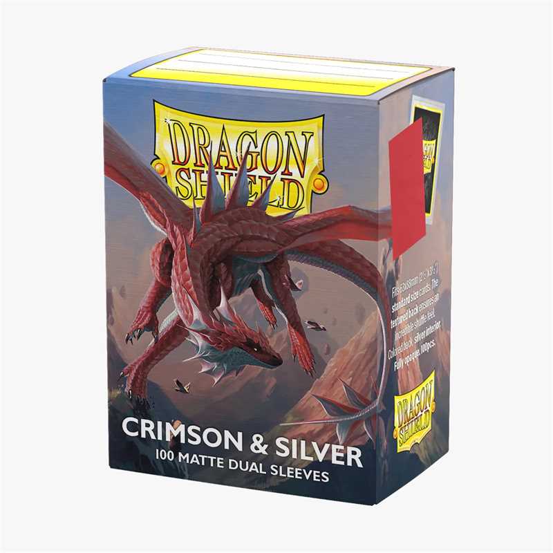 Dragon Shield Dual Matte Sleeves - Crimson & Silver (100 Sleeves).jpeg